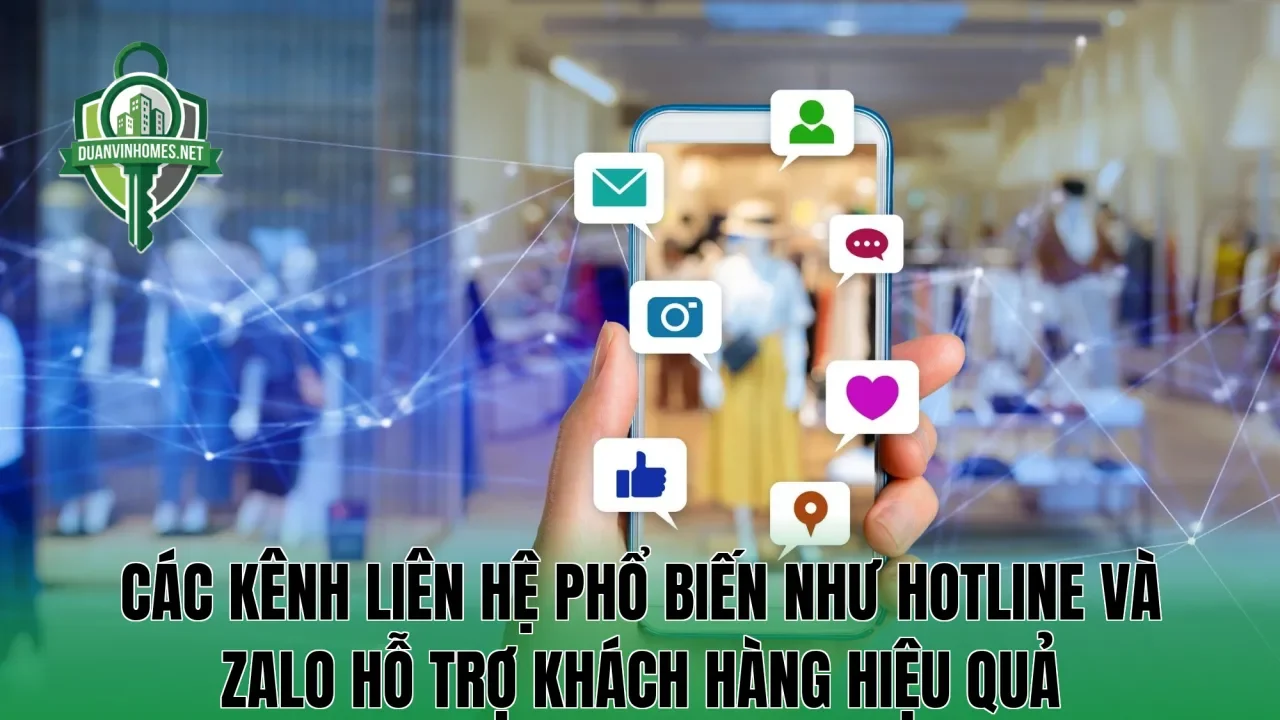 Các kênh liên hệ phổ biến như hotline và Zalo hỗ trợ khách hàng hiệu quả